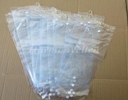 50pcslot 22inch plastic pvc bags for weaving hair extension transparent packaging bags with Button8279086