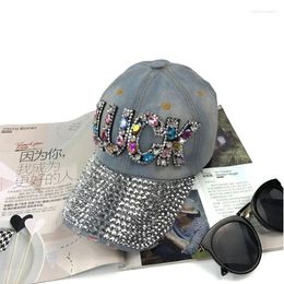 Ball Caps Korean Cowboy Hat Diamonds Spring Autumn Colour Diamond-encrusted Women Baseball Cap Men Outdoor Casual Shade Sports Hats Gorras