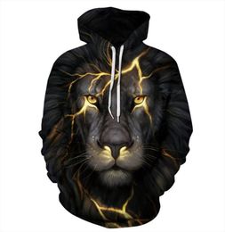 Halloween Personalised Digital Printing Women Fashion Lion Head Hooded Sweater Big Yards Baseball Uniform Sweatshirt Men and Women2689611