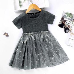 Girl Dresses Bowknot Star Net Yarn Kids Girls Summer Dress Princess Fashion Baby 1-6 Year Infant Vestidos Party Wedding