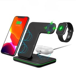 Universal 3 in 1 Wireless Cellphone Charger Stand 15W Fast Charging Wireless Charger For iPhone Watch Airpodpro earphone9803867