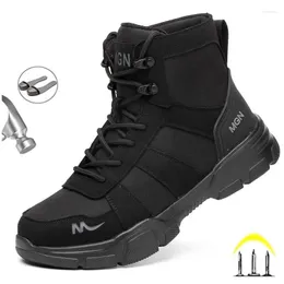 Boots Male Work Indestructible Safety Shoes Men Steel Toe Puncture-Proof Sneakers For Adult