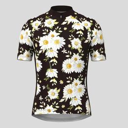 Racing Jackets Classic Print Man Cycling Jersey Short Sleeve Summer Bike Shirt Bicycle Wear Mountain Road Clothes Breathable MTB