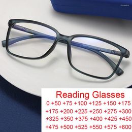 Sunglasses Trendy Unisex Square Anti Blue Light Reading Glasses Women Men Ultralight Computer Eyewear Finished Optical Eyeglasses Plus