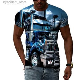 Men's T-Shirts Mens T-Shirt Truck Printing 3D Casual Street Hip-Hop Short-Sleeved tshirt Summer Fashion Man Clothing Cool Oversized Tops Tee L240304