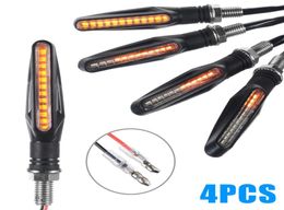 4PCSSET Flowing Water Amber Turn Signal Lights Universal Motorcycle 12 LED Indicator Lamp9229068