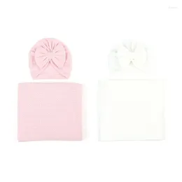 Blankets Baby Wrap Blanket Born Bow Hat Towel Receiving Infant Boy Girl Gender Neutral Non-fluorescent Sleepbag