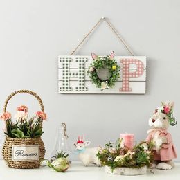 Decorative Flowers Resurrection Wooden Artificial Flower Garland Hanging Decoration