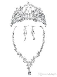 Shiny Wedding Crows Wedding Accessories Bridesmaid Jewellery Accessories Bridal Accessories Set Crown Necklace Earrings7241292