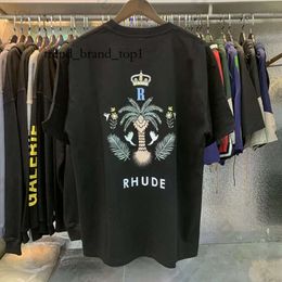 Rhude Shorts Designer Shorts Spring Summer Rhude T Shirt Man T Shirts Women Tees Skateboard Oversize Men Short Sleeve T-shirt Luxury Brand Men's T-shirts 8276