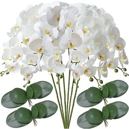 32 Artificial Butterfly Orchid Fake Phalaenopsis Flowers 6 Pcs Stem Plants for Wedding Home Decoration 240228