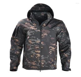 Hunting Jackets Winter Military Fleece Jacket Men Soft Shell Tactical Waterproof Army Camo Coat Clothing Multicam Windbreakers8127791