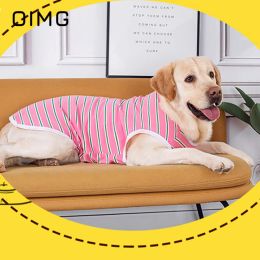 Hoodies OIMG Spring Summer Large Dogs Clothing Cotton Free Big Dog Clothes Golden Retriever Labrador Samoyed Casual Wear Stripe Pet Vest