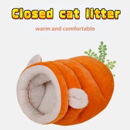 Mats Closed cat litter warm pet cat sleeping bag kitten puppy thickening house winter small dog semiclosed bed pet supplies