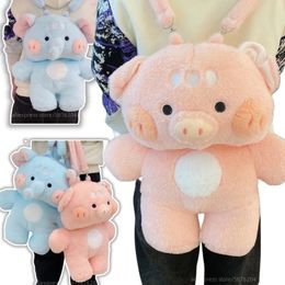 50cm Fluffy Cartoon Plush Blue Elephant Pig Plush Backpack Stuffed Animals Shool Bag Birthday Gift for Girl Boy Present for Her 240223