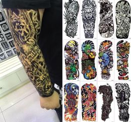 Unisex Body Art Full Arm Tattoos 45 Styles Waterproof Temporary Water Transfer Tattoos Body Art Stickers 45x16cm8678233