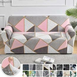 Chair Covers Printed Stretch Sofa Couch Cover For Living Room L Shaped Combination Chaise Sofa Slipcover Home Decor 1/2/3/4 Seats RemovableL2403