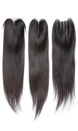 Straight 4x4 Human Hair Lace Closures Natural Black Bleached Knots Preplucked4742342