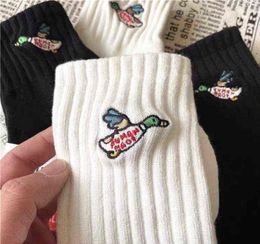 3colors Crew Street Fashion Socks Cotton Duckling Flying Little Duck Embroid Embroidery Japanese Brand Retro Game Human Made Sox6202642