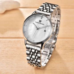 PAGANI DESIGN Brand Lady Fashion Stainless Steel Quartz Watch Women Waterproof shell dial Luxury Dress Watches Relogio Feminino242H