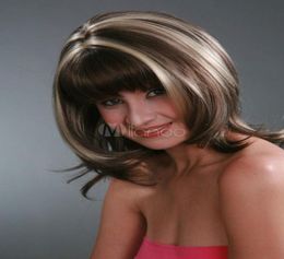 New Sexy Women039s Medium Brown Blonde Wig Beautiful Natural Fashion Hair Wigs 9953636