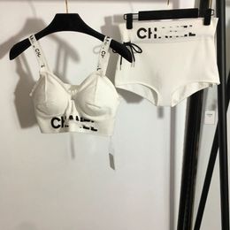 Sexy Damen-Strand-Twinset mit Spaghettiträgern und gepolsterter Bustier-Weste und Triangel-Shorts, 2-teiliger Anzug, SML