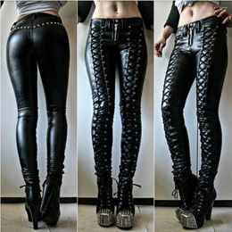 Women's Pants Sexy Pant Steampunk Women Faux Leather Cosplay Carnival Party Skinny Button Leggings Trousers Female Clothing