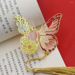 Student Stationery Hollow Tassel Metal Reading Bookmark Hollowed Butterfly Flower Book Page Marker Paginator