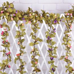 Rural style small Rose Artificial Ivy Leaves Flower Vine Home Decor Party Wedding Decoration Mariage Fake Plants10 PC/Lot 2024304