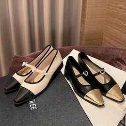 Dress Shoes Patchwork Heart Buckle Mary Janes Girls Square Heels Spring Outdoor Women Soft Sole Zapatos Mujer