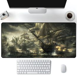 Pads Skull Pirate Ship Mouse Pad Large Gaming Mousepad PC Gamer XXL Computer Office Mouse Mat Keyboard Mat Desk Pad Laptop Mausepad