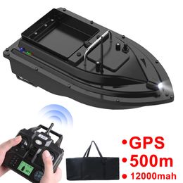 RC Fishing Bait Boat with Bag GPS Auto Return 2KG Load Bin 500M Distance Night Light 12000mah 6 Hours RC Ship Toy 240223