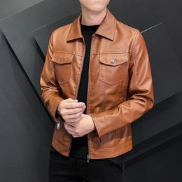Motorcycle Pilot Leather Jacket Fashion Brand Mens Designer Punk Wind Zipper Design Mens Slim Fit Jacket Coat S-5XL240304