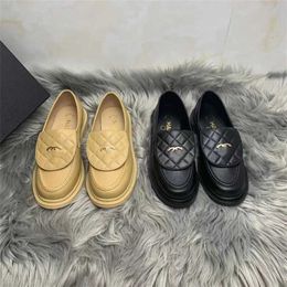 30% OFF Sports shoes 2024 Fragrance Slip-on shoe Womens New One Foot Sheep Pattern Metal Buckle British Style Versatile Small Leather Casual Single Shoes