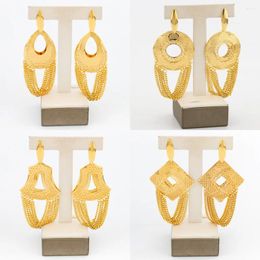 Necklace Earrings Set 4Pairs/lot Dangle For Ladies Elegant Gold Plated Geometry Design Chain Jewellery Bohemia Colour