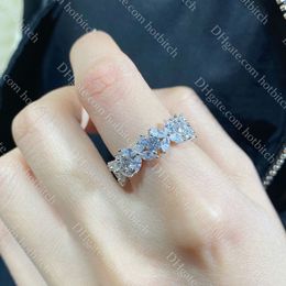 Luxury Designer Diamond Rings For Women High Quality 925 Silver Engagement Ring Lady Wedding Jewellery Girlfriend Valentine Day Gift