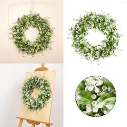 Decorative Flowers Flower And White Leaves Full Star Wreath Plastic Circle Wall Hanging Spring Home Window Suction Cups