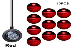 10Pcs Waterproof 3LED 34quot Round Trailer Side Marker Lights Yellow White Red For Trucks Clearance Lights Truck Turn Signal La7291789