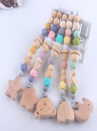 Baby Silicone Pacifier Clip Chain Baby Wooden Pacifier Clips Baby Pacifier Holder Teething Soother Holder Clip Nipple Teether 239 2012985