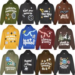 Moda personalidade marca carta espuma impressa moletom com capuz masculino e feminino hip hop roupas esportivas high street solto casual hoodie