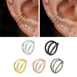 Backs Earrings 1pc Stainless Steel 3 Layers Hinged For Women Men Septum Nose Rings Daith Cartilage Tragus Piercing Jewellery