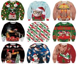 Unisex Men Women Ugly Christmas Sweatshirt Vacation Santa Elf Funny Christmas Fake Hair Jumper Autumn Winter Tops Clothing Y2001076619111