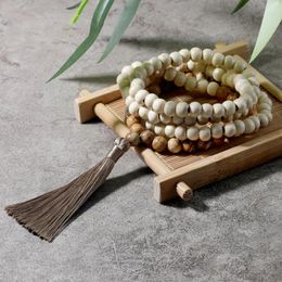 Pendant Necklaces OAIITE 8mm Picture Stone Necklace Male Buddhist Wooden Beads Prayer Beaded Fashion Classic Sweater Jewellery