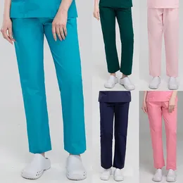 Women's Pants Elastic Waistband Tether Dental Dentist Clothes Plus Size Laboratory Work Clothing