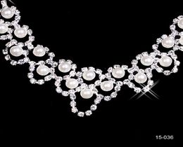 Rhinestone Bridal Jewelry Sets Earrings Necklace Crystal Bridal Prom Party Pageant Girls Wedding Accessories 150367082553