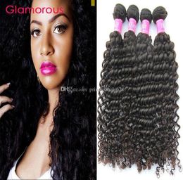 Glamorous Virgin Hair Weaves 4 Pieces Brazilian Deep Wave Hair Bundles Cheap Peruvian Indian Malaysian Human Hair Extensions for b8141458