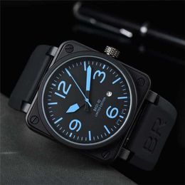 14% OFF watch Watch mens BR Model Sport Rubber Strap automatic mechanical Bell Luxury Multifunction Business Stainless Steel Man Ross Square men