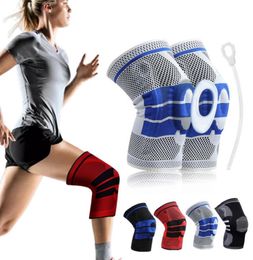 1PC Silicone Knee Pads Full Knee Brace Strap Patella Medial Support Strong Meniscus Compression Protection Sport Pads Basketball4860061