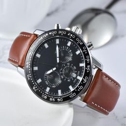 2022 High Quality Men Luxury Watches Six Stitches Series All The Dials Work Mens Quartz Watch European Top Brand Leather Strap Fas285b