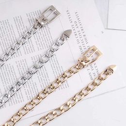 Belts Simple Thin Fashion Summer Europe And America Women Waist Chain Long Pin Buckle Jewellery Accessory Metal Belt